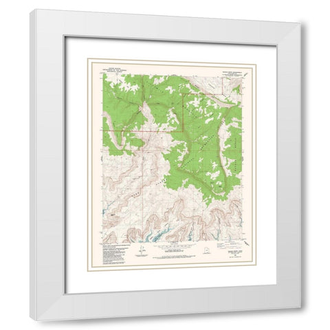 Navajo Point Utah Quad - USGS 1985 White Modern Wood Framed Art Print with Double Matting by USGS