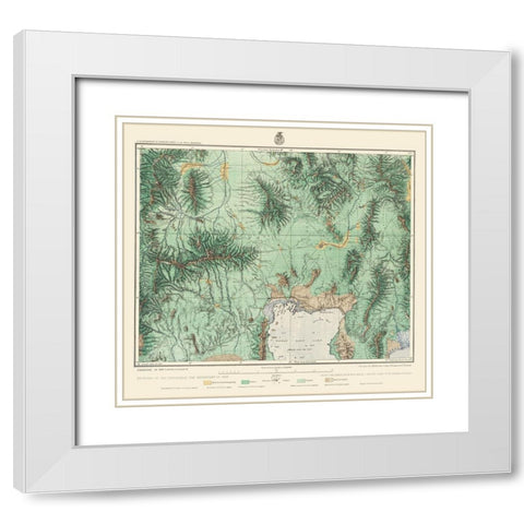 Utah North West, Idaho South East - US Army 1877 White Modern Wood Framed Art Print with Double Matting by US Army