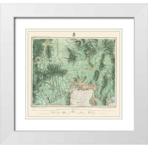 Utah North West, Idaho South East - US Army 1877 White Modern Wood Framed Art Print with Double Matting by US Army