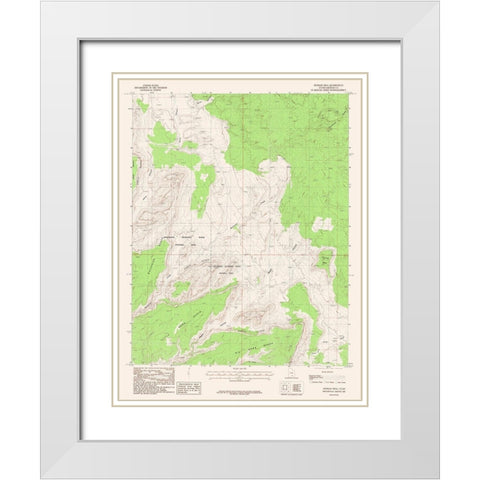 Pioneer Mesa Utah Quad - USGS 1987 White Modern Wood Framed Art Print with Double Matting by USGS