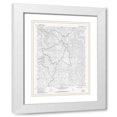 Rainbow Utah Quad - USGS 1968 White Modern Wood Framed Art Print with Double Matting by USGS