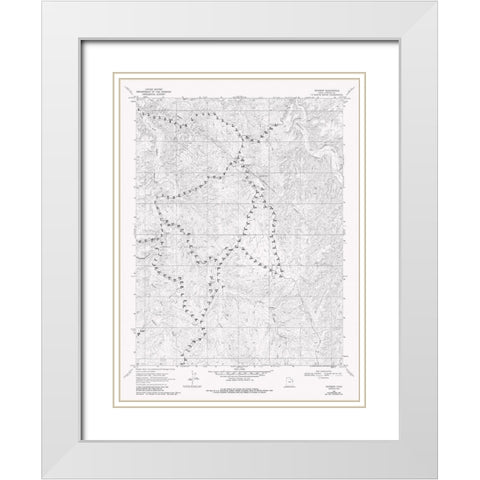 Rainbow Utah Quad - USGS 1968 White Modern Wood Framed Art Print with Double Matting by USGS