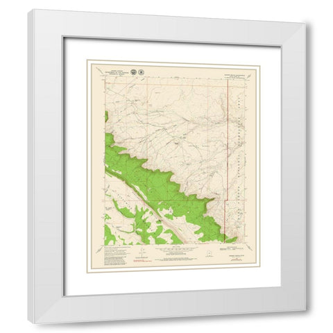 Sooner Bench Utah Quad - USGS 1954 White Modern Wood Framed Art Print with Double Matting by USGS