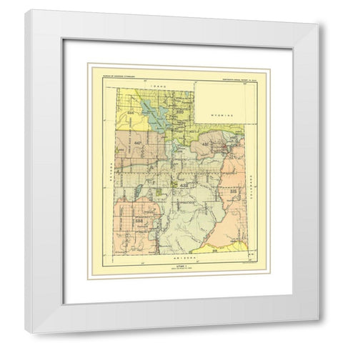 Utah - Great Salt Lake - Hoen 1896 White Modern Wood Framed Art Print with Double Matting by Hoen