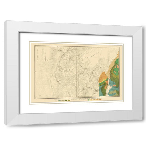 Mesozoic Terraces South Western Portion - USGS White Modern Wood Framed Art Print with Double Matting by USGS