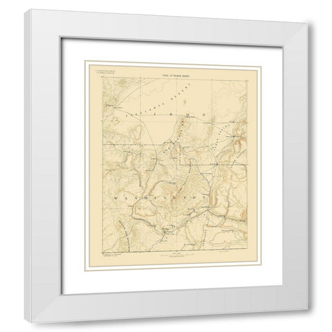 St George Utah Sheet - USGS 1891 White Modern Wood Framed Art Print with Double Matting by USGS