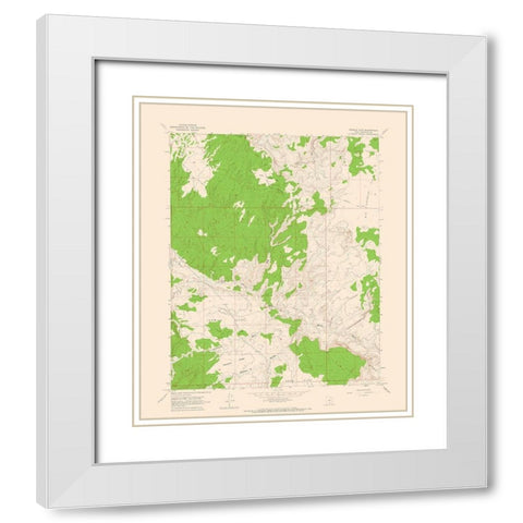 Tenmile Flat Utah Quad - USGS 1964 White Modern Wood Framed Art Print with Double Matting by USGS