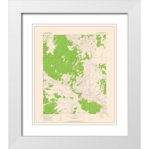 Tenmile Flat Utah Quad - USGS 1964 White Modern Wood Framed Art Print with Double Matting by USGS