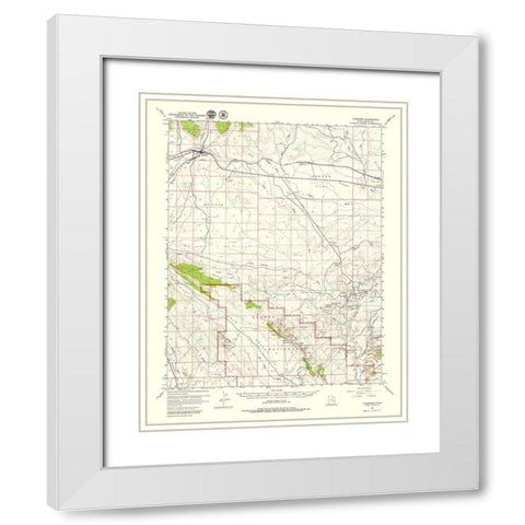 Thompson Utah Quad - USGS 1958 White Modern Wood Framed Art Print with Double Matting by USGS