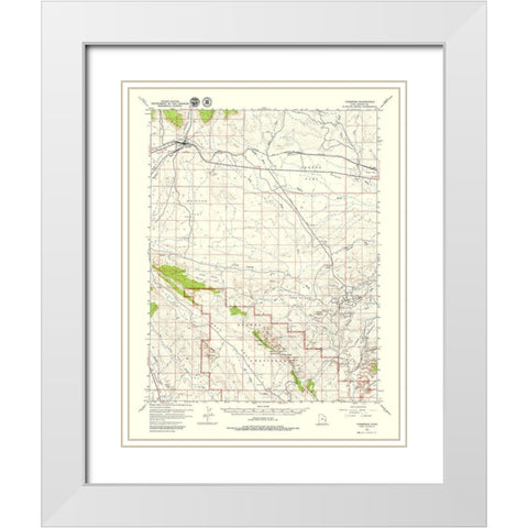 Thompson Utah Quad - USGS 1958 White Modern Wood Framed Art Print with Double Matting by USGS