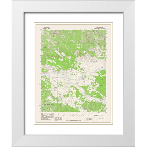 Torrey Utah Quad - USGS 1985 White Modern Wood Framed Art Print with Double Matting by USGS