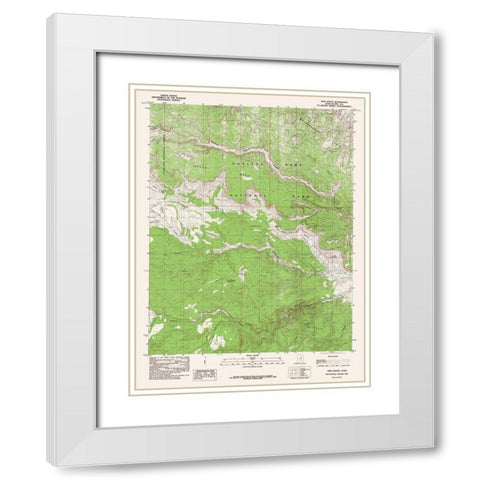 Twin Rocks Utah Quad - USGS 1985 White Modern Wood Framed Art Print with Double Matting by USGS