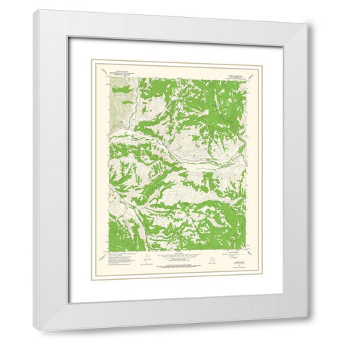 Upton Utah Quad - USGS 1967 White Modern Wood Framed Art Print with Double Matting by USGS