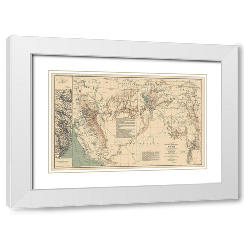 Utah Territory - US War Dept 1860 White Modern Wood Framed Art Print with Double Matting by US War Dept