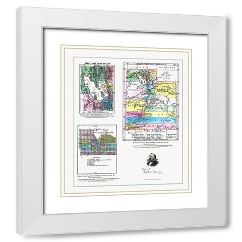 Utah White Modern Wood Framed Art Print with Double Matting by Froiseth