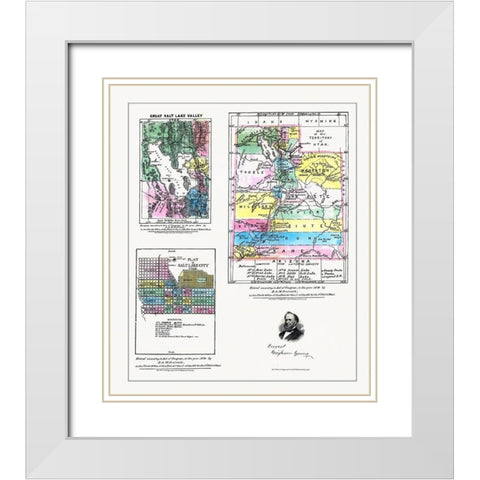 Utah White Modern Wood Framed Art Print with Double Matting by Froiseth