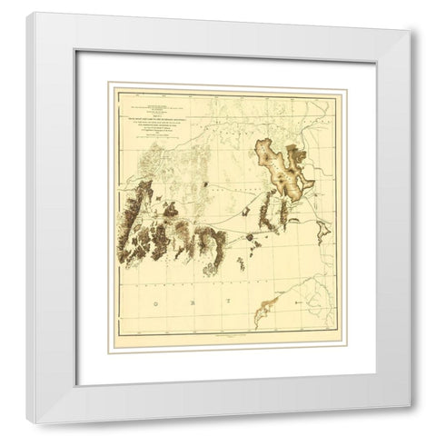Utah Railroad Survey, Map 2 - Siebert 1855 White Modern Wood Framed Art Print with Double Matting by Siebert