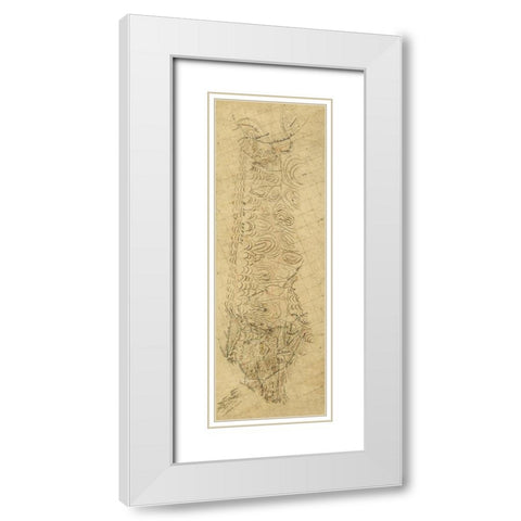 Alleghany County Virginia -1870 White Modern Wood Framed Art Print with Double Matting by Unknown
