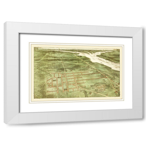 Alexandria Virginia - Gorman 1890 White Modern Wood Framed Art Print with Double Matting by Gorman