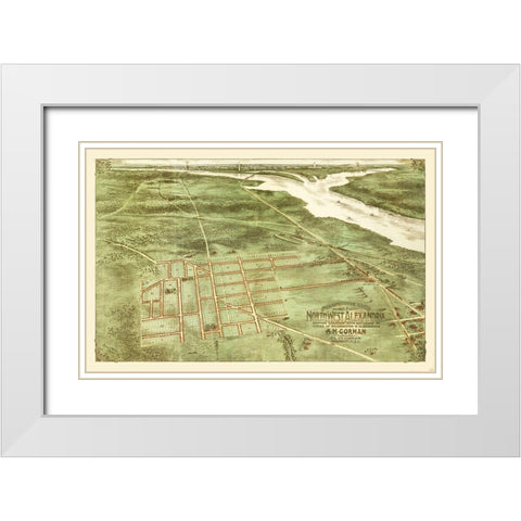 Alexandria Virginia - Gorman 1890 White Modern Wood Framed Art Print with Double Matting by Gorman