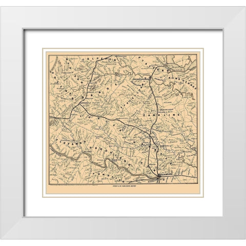 Battle Ground Virginia - Forbes 1863 White Modern Wood Framed Art Print with Double Matting by Forbes
