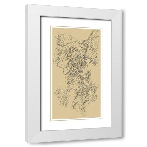 Botetourt County Virginia - Hotchkiss 1885 White Modern Wood Framed Art Print with Double Matting by Hotchkiss