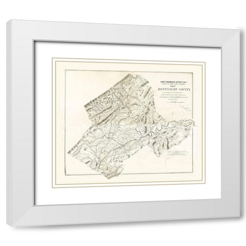 Botetourt County Virginia - Randolph 1864 White Modern Wood Framed Art Print with Double Matting by Randolph