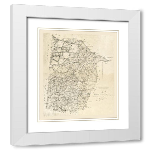 Brunswick County Virginia - Graves 1864 White Modern Wood Framed Art Print with Double Matting by Graves