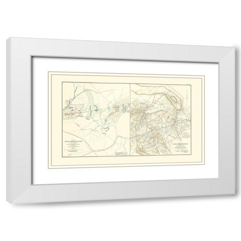 Battlefields of Bull Run Manassas - McDowell 1895 White Modern Wood Framed Art Print with Double Matting by McDowell