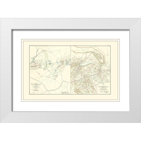 Battlefields of Bull Run Manassas - McDowell 1895 White Modern Wood Framed Art Print with Double Matting by McDowell