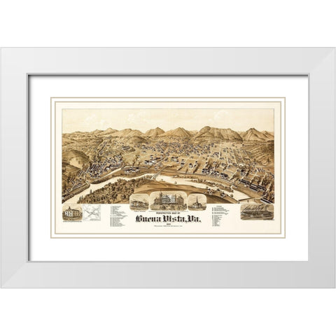 Buena Vista - 1891 White Modern Wood Framed Art Print with Double Matting by Unknown