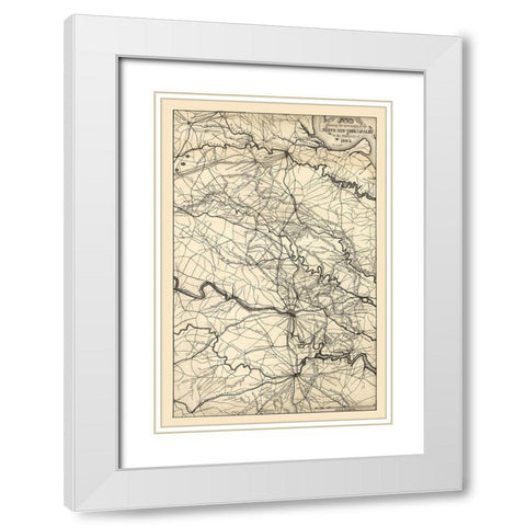 Central Virginia - 1864 White Modern Wood Framed Art Print with Double Matting by Unknown