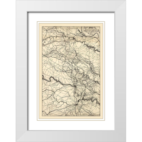 Central Virginia - 1864 White Modern Wood Framed Art Print with Double Matting by Unknown