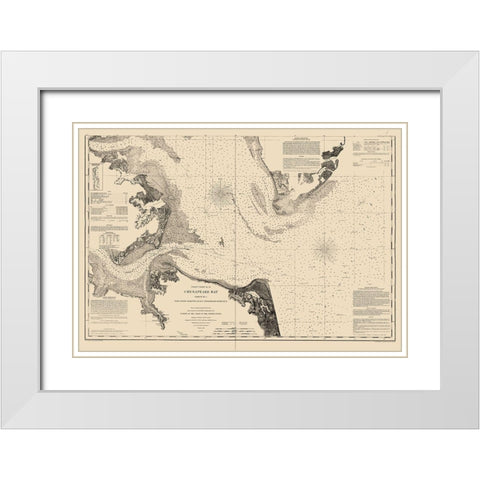 Chesapeake Bay, York River - Williams 1863 White Modern Wood Framed Art Print with Double Matting by Williams