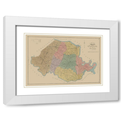 Chersterfield County Virginia - LaGrade 1888 White Modern Wood Framed Art Print with Double Matting by La Prade
