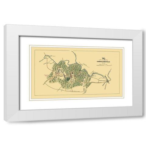 Chancellorsville Virginia - 1863 White Modern Wood Framed Art Print with Double Matting by Unknown