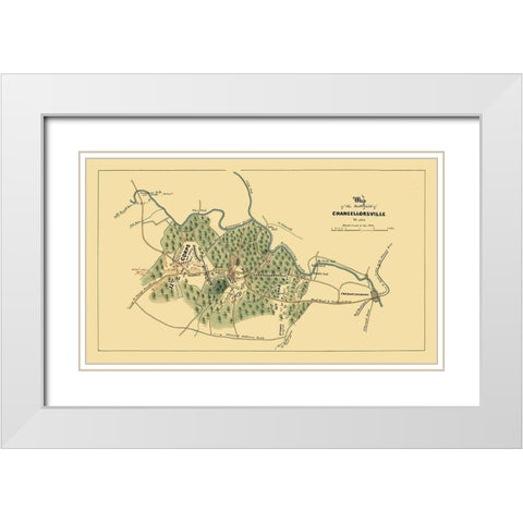 Chancellorsville Virginia - 1863 White Modern Wood Framed Art Print with Double Matting by Unknown