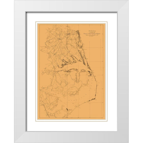 Virginia North Carolina US Coast - Lindenkohl White Modern Wood Framed Art Print with Double Matting by Lindenkohl