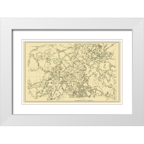 Culpeper Virginia Landowner - 1865 White Modern Wood Framed Art Print with Double Matting by Unknown