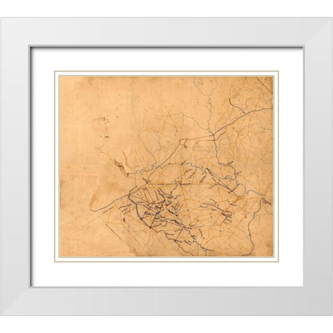 Culpepper County Virginia - 1864 White Modern Wood Framed Art Print with Double Matting by Unknown