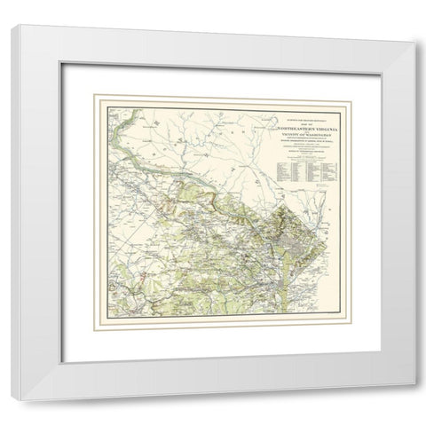 Military Defenses Virginia Washington White Modern Wood Framed Art Print with Double Matting by McDowell