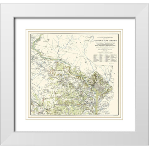 Military Defenses Virginia Washington White Modern Wood Framed Art Print with Double Matting by McDowell