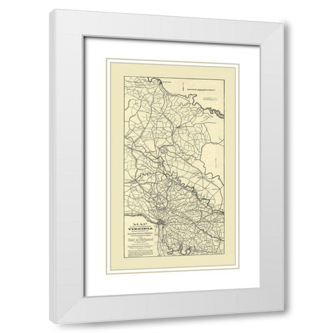 Eastern Portion Virginia Preston 1864 White Modern Wood Framed Art Print with Double Matting by Preston