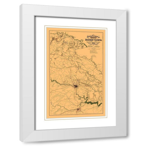 Eastern Virginia - Sholl 1864 White Modern Wood Framed Art Print with Double Matting by Sholl