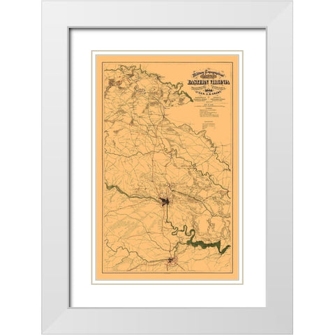 Eastern Virginia - Sholl 1864 White Modern Wood Framed Art Print with Double Matting by Sholl