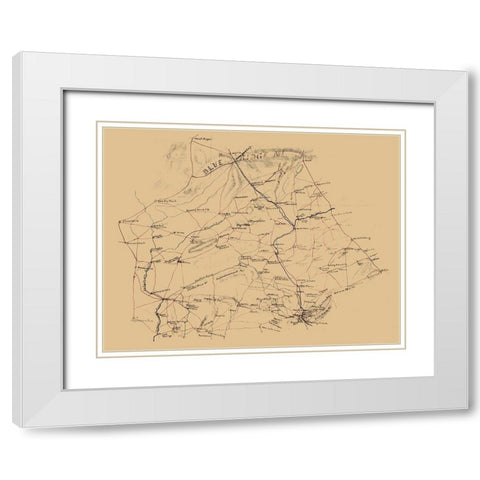 Fauquier County Virginia - 1860 White Modern Wood Framed Art Print with Double Matting by Unknown