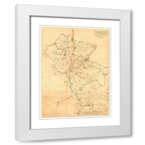 Fauquier County Virginia - Hotchkiss 1863 White Modern Wood Framed Art Print with Double Matting by Hotchkiss