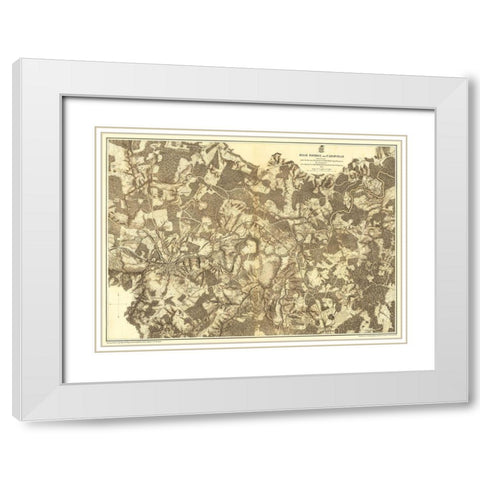 Farmville High Bridge Virginia - Michler 1867 White Modern Wood Framed Art Print with Double Matting by Michler