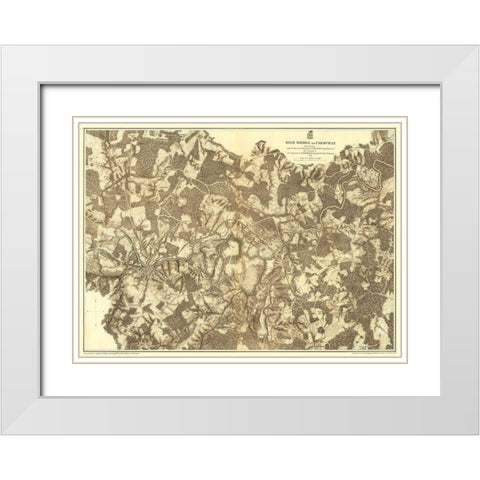 Farmville High Bridge Virginia - Michler 1867 White Modern Wood Framed Art Print with Double Matting by Michler