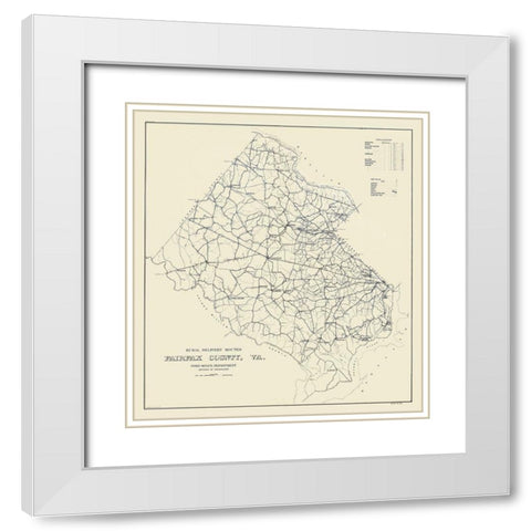 Fairfax County Virginia - 1912 White Modern Wood Framed Art Print with Double Matting by Unknown